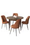 Hanah Home Juego de Mesa y Sillas de Comedor 5 Piezas, Barroco y Rojo Teja